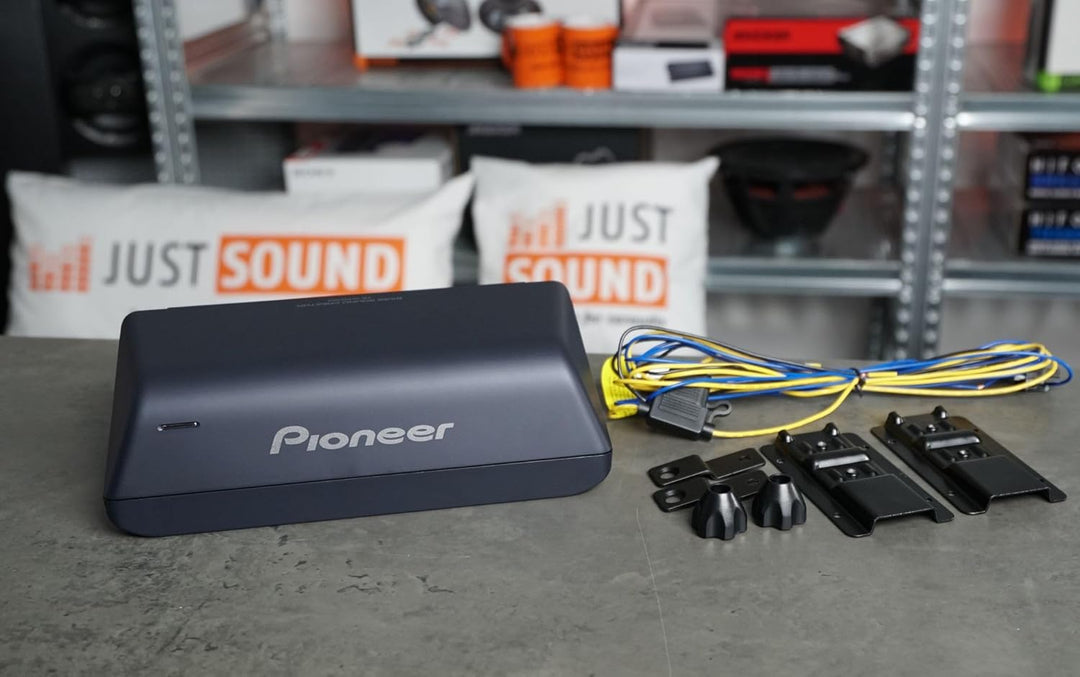 PIONEER TS-WX010A - 17x8cm Auto Mini/Mikro Kompakt Unterbau Aktiv Subwoofer/Bassbox - 160 Watt, Schw