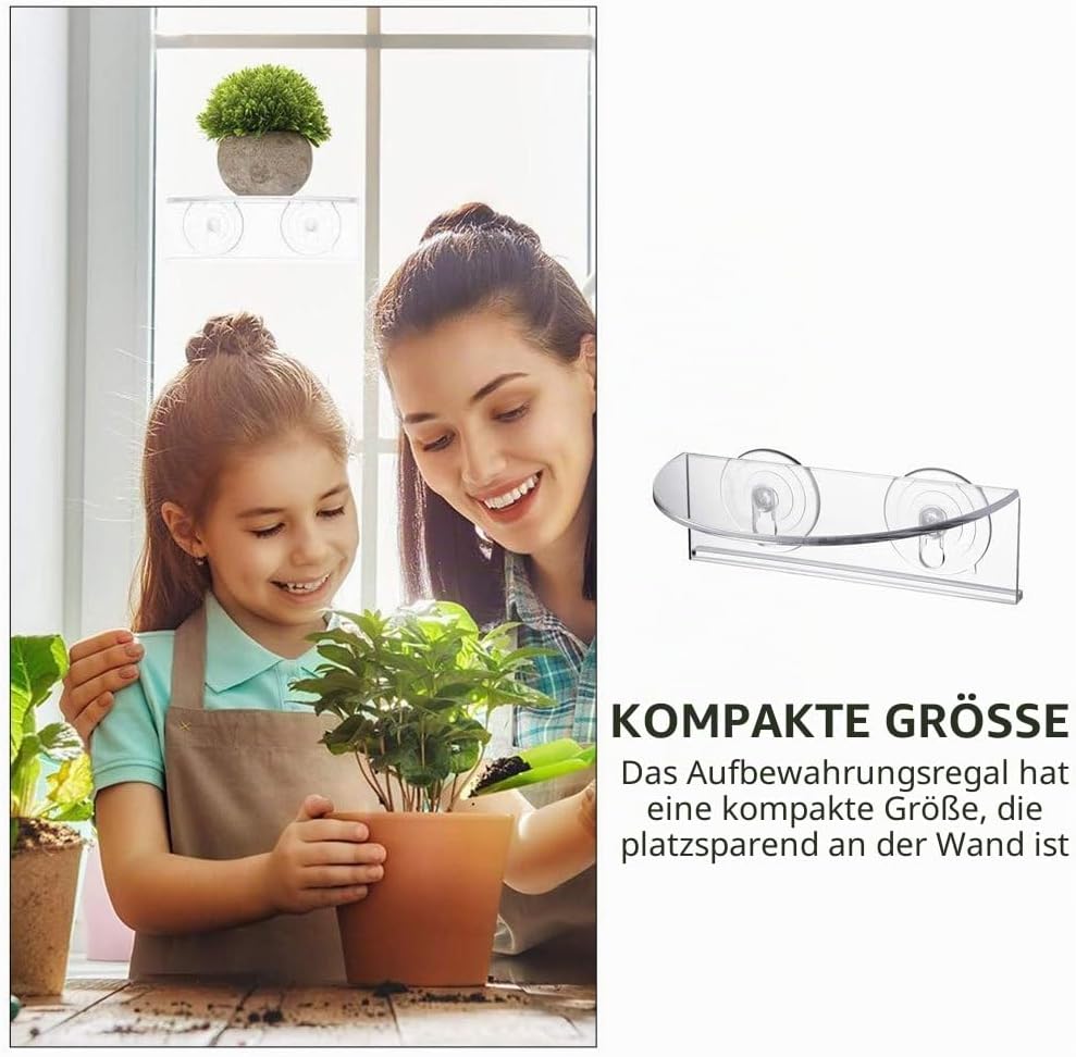 Toddmomy Acryl Blumenregal Mit Saugnäpfen Vielseitiger Pflanzenhalter Für Fenster Bücher Und Für Inn