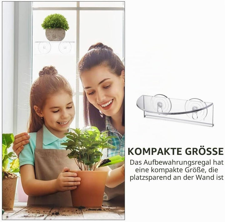 Toddmomy Acryl Blumenregal Mit Saugnäpfen Vielseitiger Pflanzenhalter Für Fenster Bücher Und Für Inn