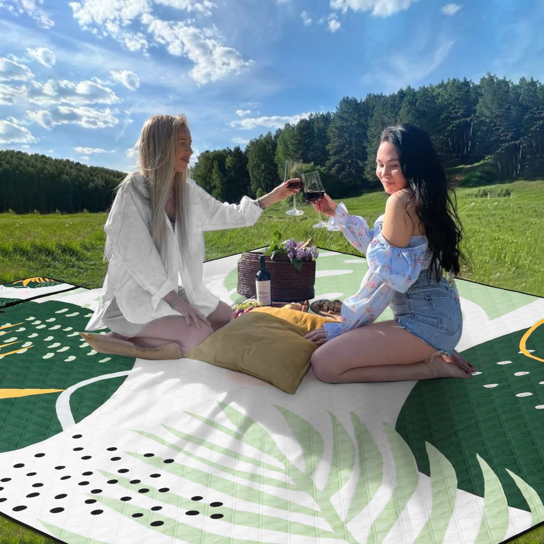 Jopee Picknickdecke Wasserdicht, 200x200 cm Waschbare Campingdecke mit Griff, Gross Outdoor Strandde