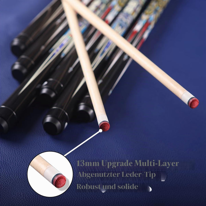 58 Inch13mm 19oz/20oz Maple Billiard Stick Pool Cue Set, Canadian Maple Professional Billiard Pool C