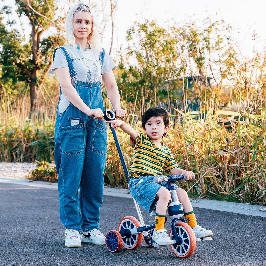 KORIMEFA 4 in 1 Laufräder Laufrad Kinderdreirad Dreirad Lauffahrrad Lauflernhilfe für Kinder ab 1 Ja