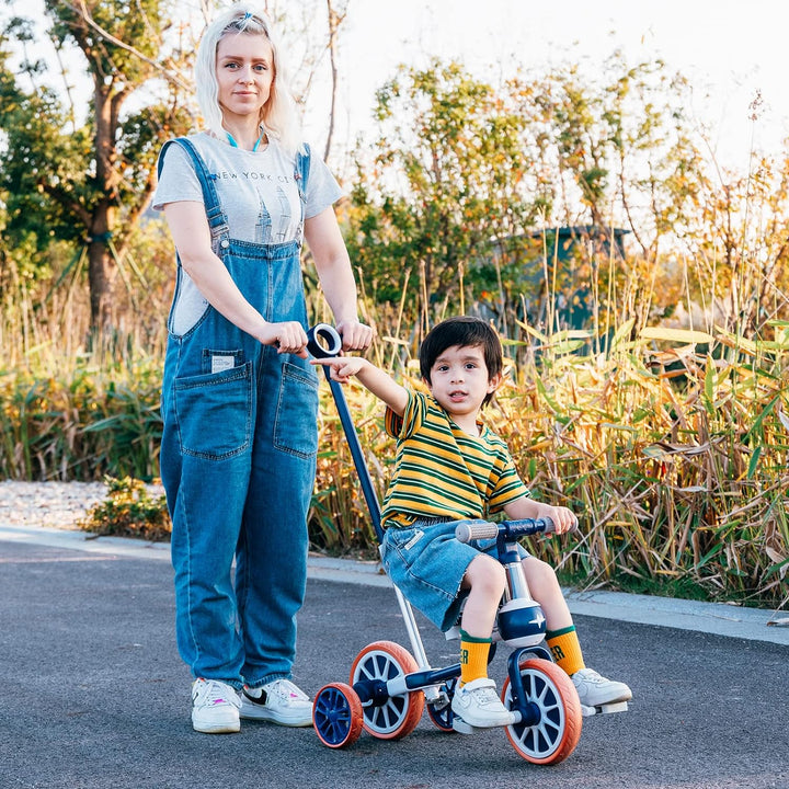 KORIMEFA 4 in 1 Laufräder Laufrad Kinderdreirad Dreirad Lauffahrrad Lauflernhilfe für Kinder ab 1 Ja