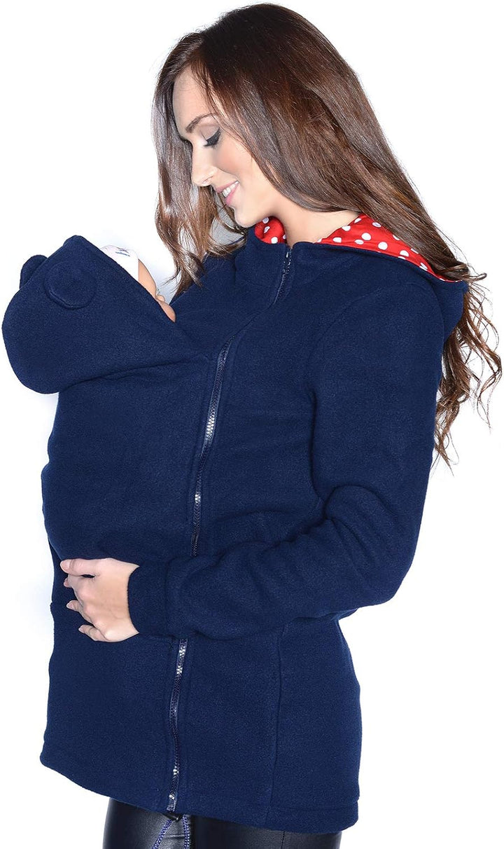 Tragejacke / Fleecepullover für Tragetuch Tragepullover für beide 3073A (38, Dunkelblau) 38 Dunkelbl