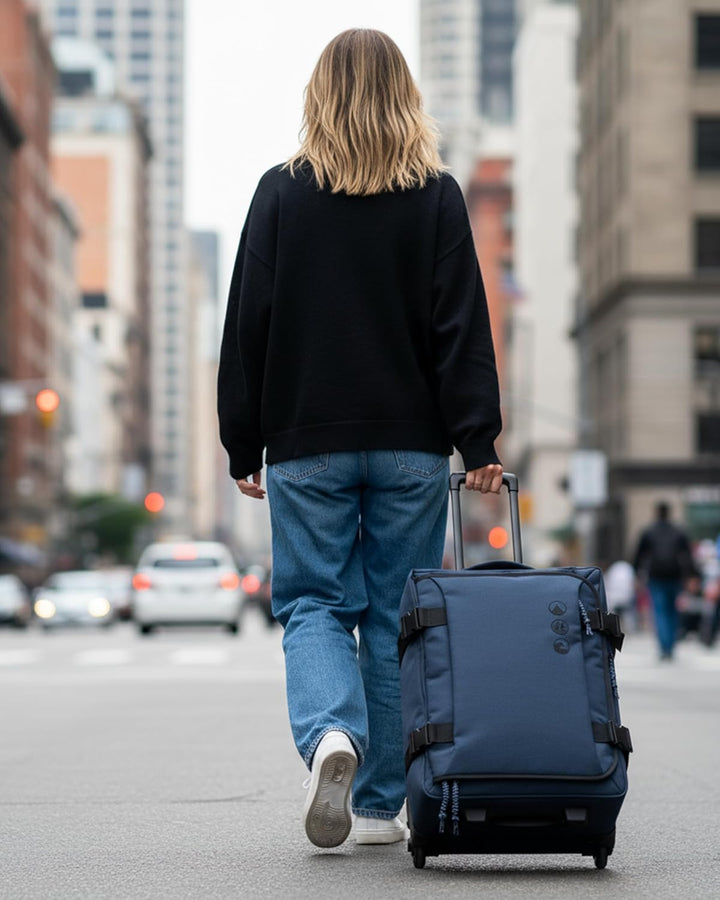 Grosse Reisetasche mit 2 Rollen Kane Rollkoffer 80 cm Koffer Sporttasche Reise-Trolley, recyceltes M