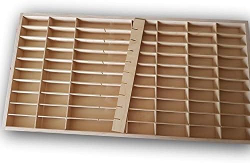 Dekoralove HOLZORGANISATOR 80X40CM für Schubladen kompatibel für Hot Wheels Schmuck Holz Aufbewahrun