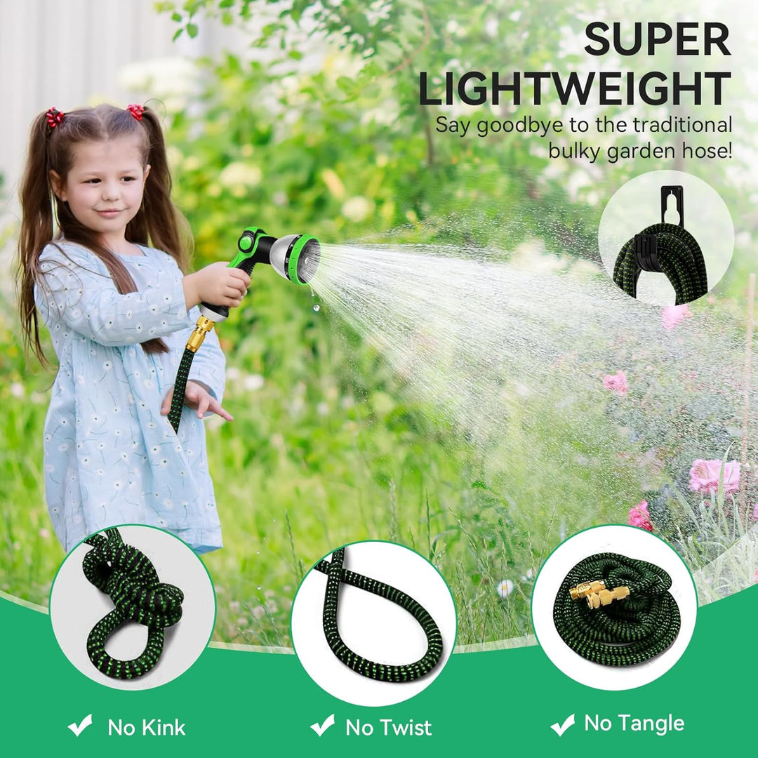 Flexibler Gartenschlauch Wasserschlauch - Ausziehbare Gartenschlauch mit 10 Funktions Düse Brause Ad