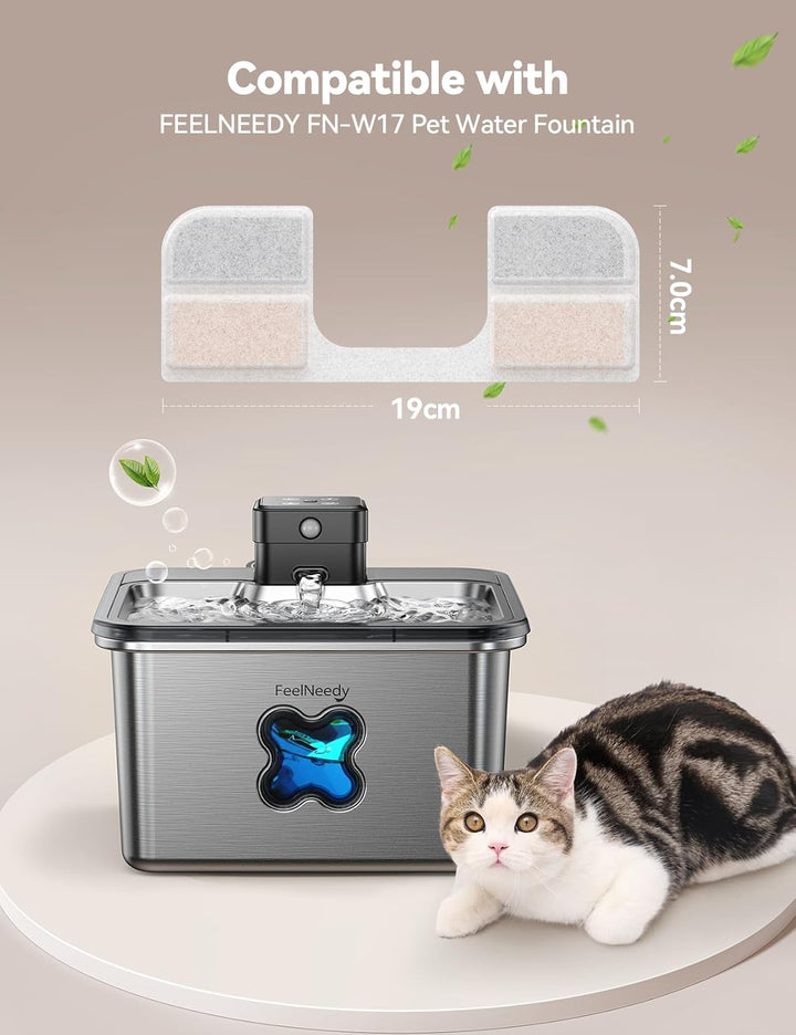 6 Pack Filter für Katzentrinkbrunnen & 6 Pack Schwämme Filterersatz, Katzentrinkbrunnenfilter für 3.