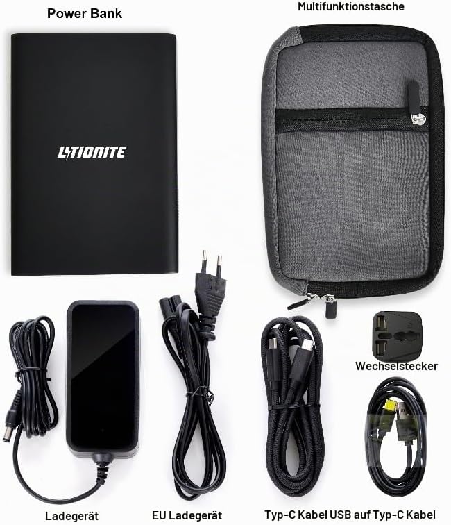 LITIONITE Dragon 130W / 80.000mAh Powerbank Mini-Generator Tragbarer Akku mit led-anzeige - 1x AC St