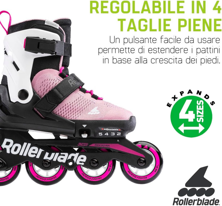 Rollerblade Unisex Jugend Microblade Inline Skates 23 Rosa/Bianco, 23 Rosa/Bianco