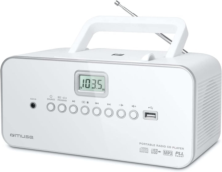 Muse M-28 RDW CD-Radio tragbar, PLL UKW-Radio, MW-Tuner, Senderspeicher, USB, MP3-Wiedergabe, Netz-