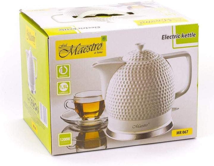 Maestro MR067 Keramikkessel mit einer Kapazität von 1,2 l und einer Leistung von 1200 W