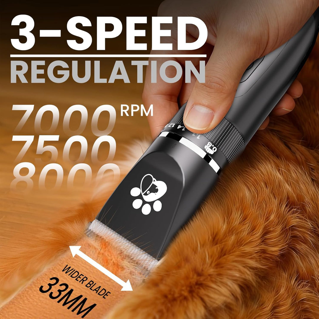 Hundeschermaschine für die Fellpflege, 3 Geschwindigkeiten, geräuscharm, schnurlos, Haustierpflegese