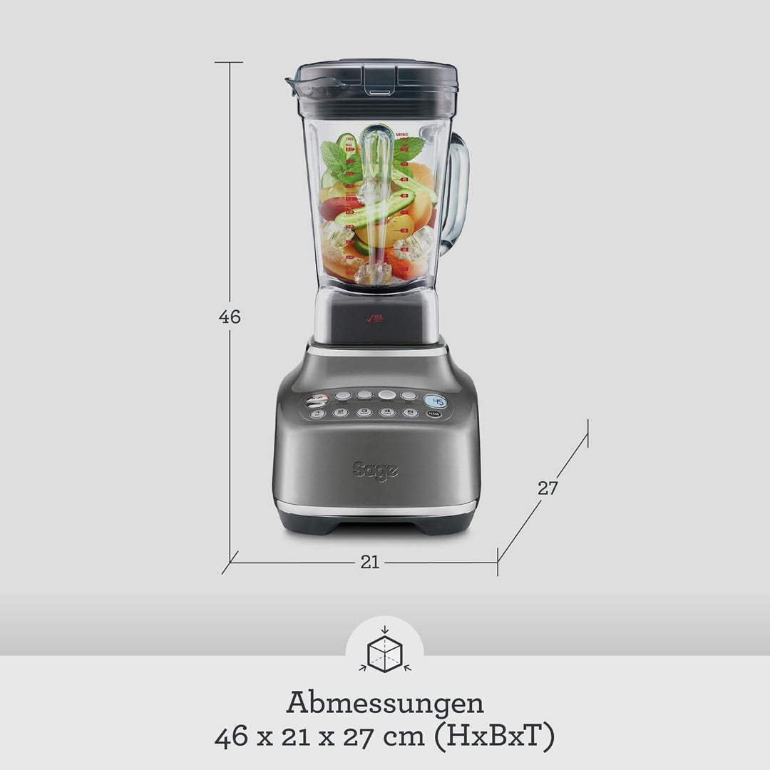 Sage - The Q - Schneller, leistungsstarker Mixer - 2400 W Standmixer, 4 One-Touch-Programme, 300 km/