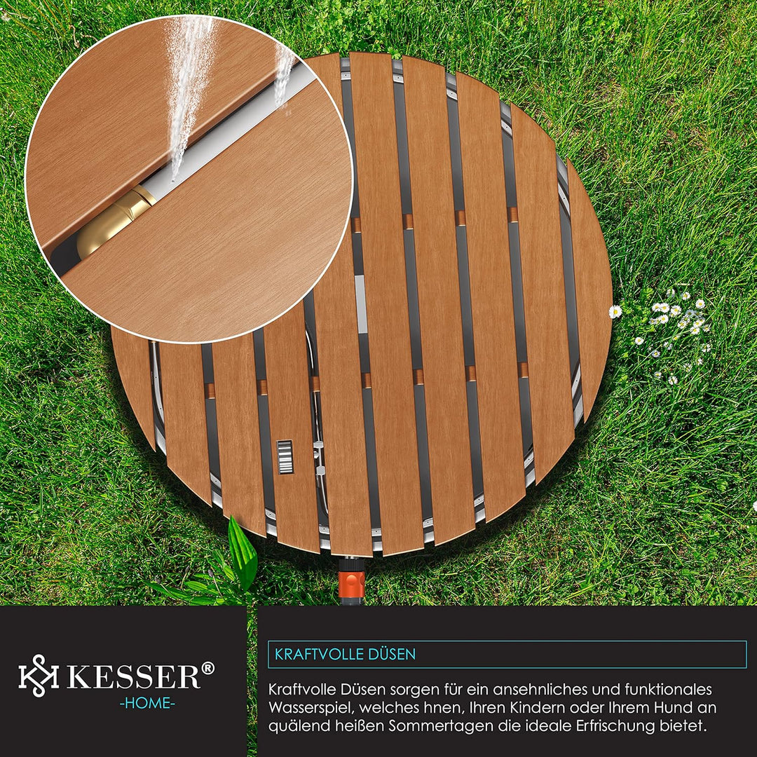 KESSER® Gartendusche Bodendusche Aussendusche Saunadusche Campingdusche Ø 70 cm Rund Fontänenhöhe bi
