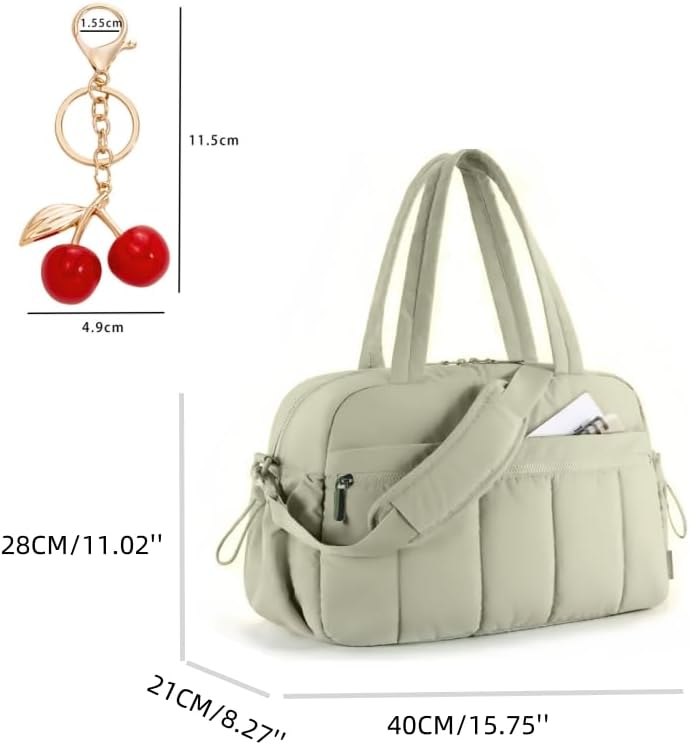 Puffer Reisetasche Damen, Sporttasche Gym Travel Bag, Handgepäck Tasche Weekender mit PVC nasse Tasc