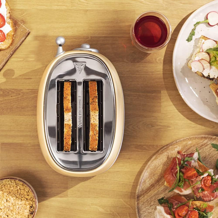 Cecotec Toast&amp;Taste 800 Vintage Light Yellow, 850 W, Doppelschlitz, extra breit, 3, 8 cm, 2 Toasten,