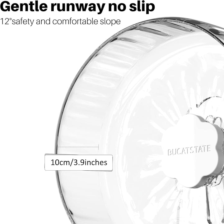 Bucatstate Hamsterrad, 26cm Laufrad Hamster Leise Hamster Spielzeug Transparent, rutschfeste Laufsch