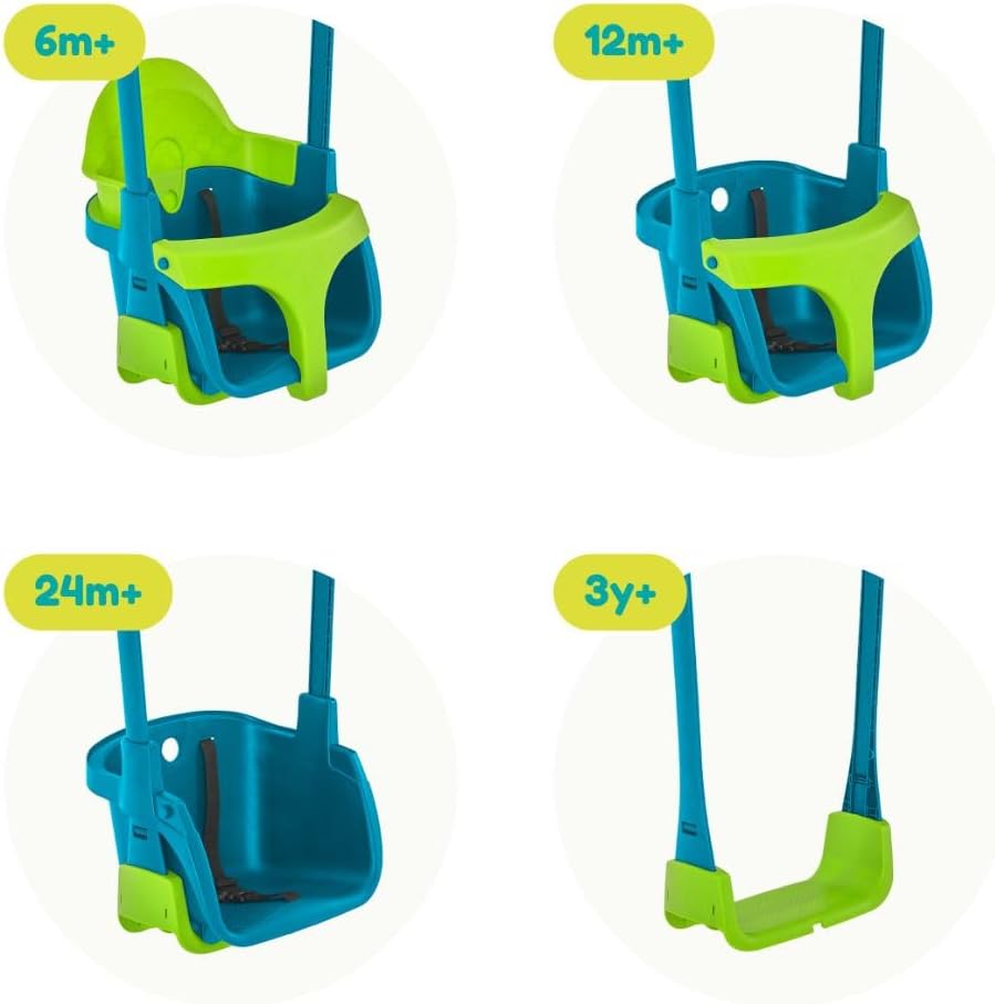 TP Toys TP900 Monate 4 in 1 Verstellbarer Quadpod Baby Schaukelsitz von 6 Motten bis Kinder 8 Jahre,
