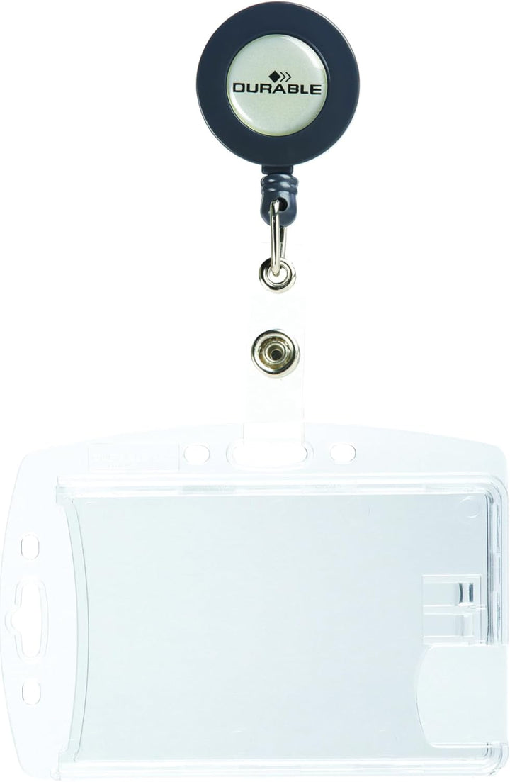 Durable Doppelbox mit Jojo für 2 Betriebs-/Sicherheitsausweise, 10 Stück, transparent, 822419 Für 2
