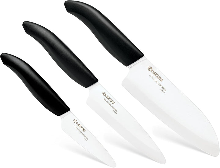 Kyocera FK-3PC BK GEN 3er Set Keramikmesser Messer Geschenkset, Kunststoff Keramik,, 3er Set