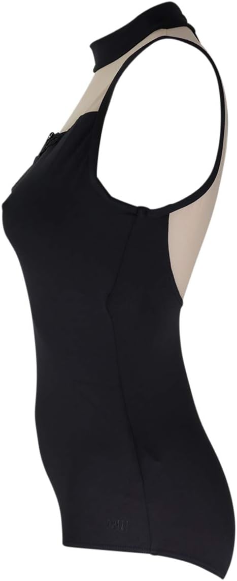 LULLI Dancewear Damen Ballett Trikot/Body/Leotard Ariela mit Stehkragen - Farbe: Schwarz/Nude - Grös