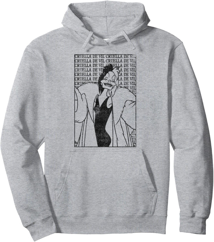 Disney Villains Cruella De Vil Word Wall Portrait Poster Pullover Hoodie