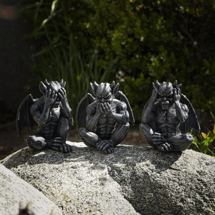 Pacific Giftware Gargoyle Figuren Set Nichts Böses sehen hören Sagen | Lustige Fantasy Deko