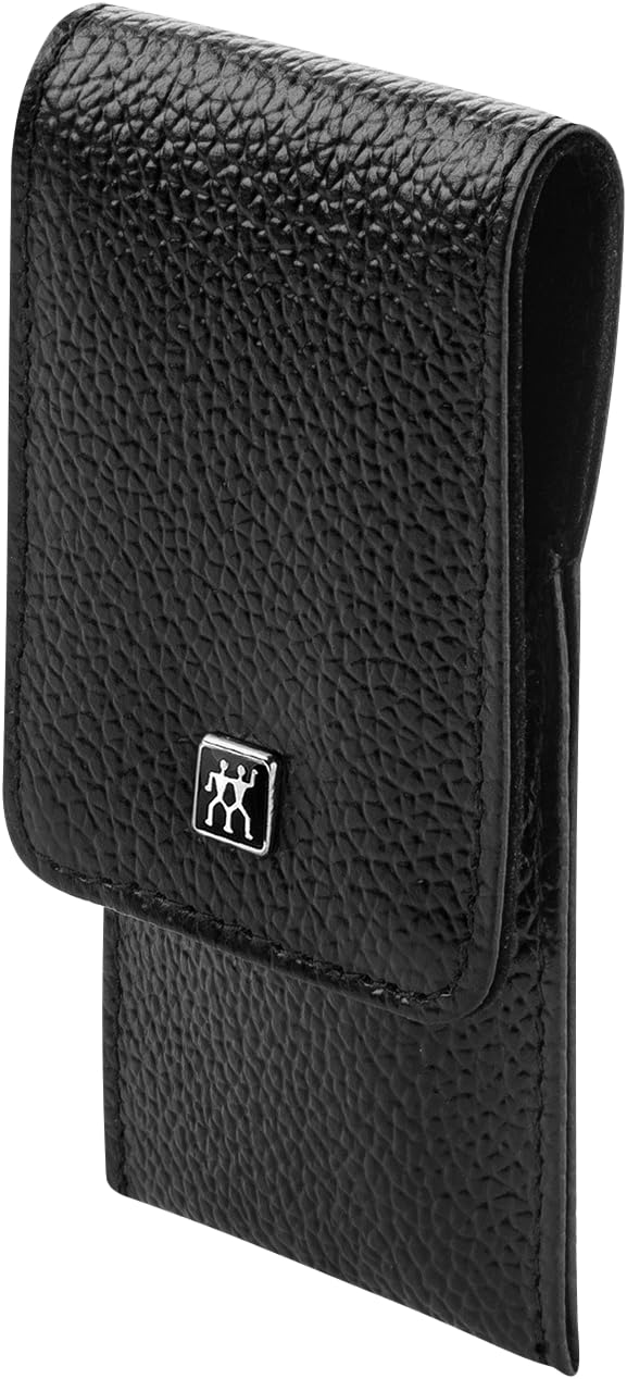 ZWILLING Maniküre Pediküre Set 3-teilig aus 100% Rindleder mit Druckknopfverschluss, Premium, Schwar