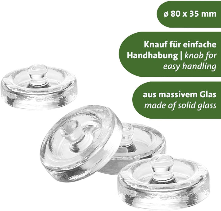Westmark Fermentiergewichte – Fermentierset bestehend aus 4 Gewichten zum Fermentieren, Glasgewichte