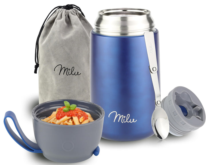 Milu® Thermobehälter 450, 650ml, 800ml | Edelstahl Warmhaltebehälter | Essensbehälter | Speisegefäss