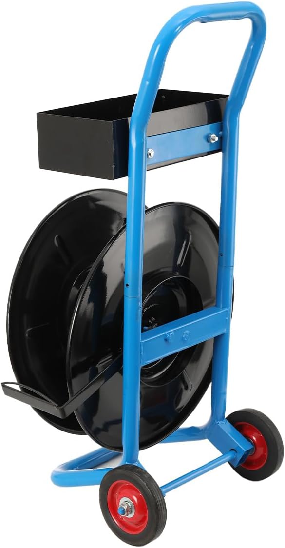 Abrollwagen für PET-/PP-/Faser-Umreifungsband mit 203 mm Kern, robuster Profi Umreifungsspender, fah