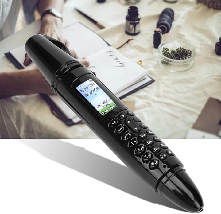 Stift-Handy, AK007 Stift-Handy, Wiederaufladbar mit Kleinem 0,96-Zoll-Bildschirm, Bluetooth-Dialer,