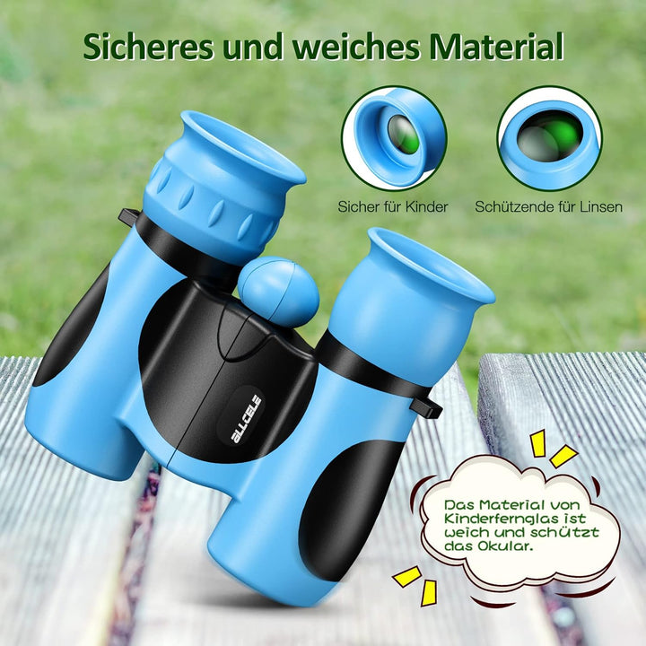 ALLCELE Leichtes W8 Fernglas für Kinder, Starker Vergrösserung 8 * 21 Feldstecher, Outdoor Explorati
