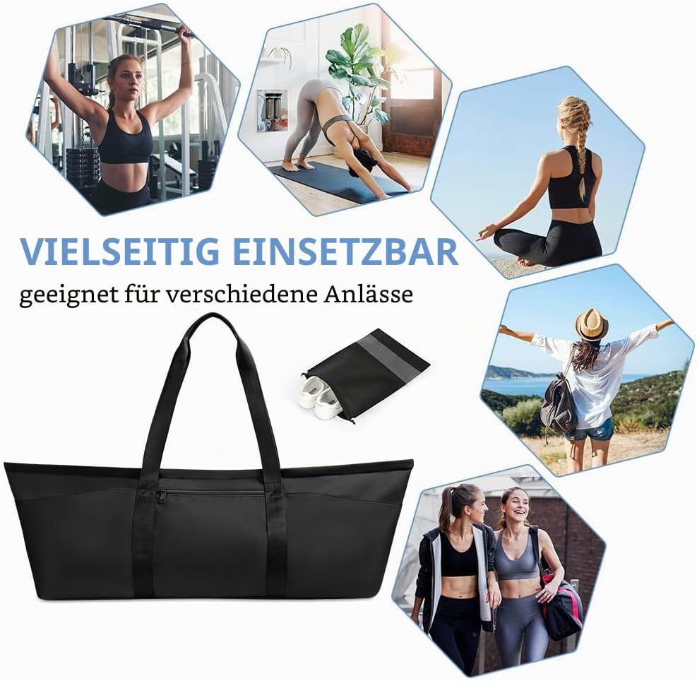 Sporttasche Damen, Gross Yogatasche, Yogamatte Tasche, Sporttasche Damen mit Nassfach &amp; Schuhtasche,