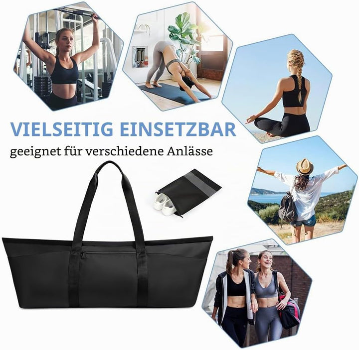 Sporttasche Damen, Gross Yogatasche, Yogamatte Tasche, Sporttasche Damen mit Nassfach &amp; Schuhtasche,