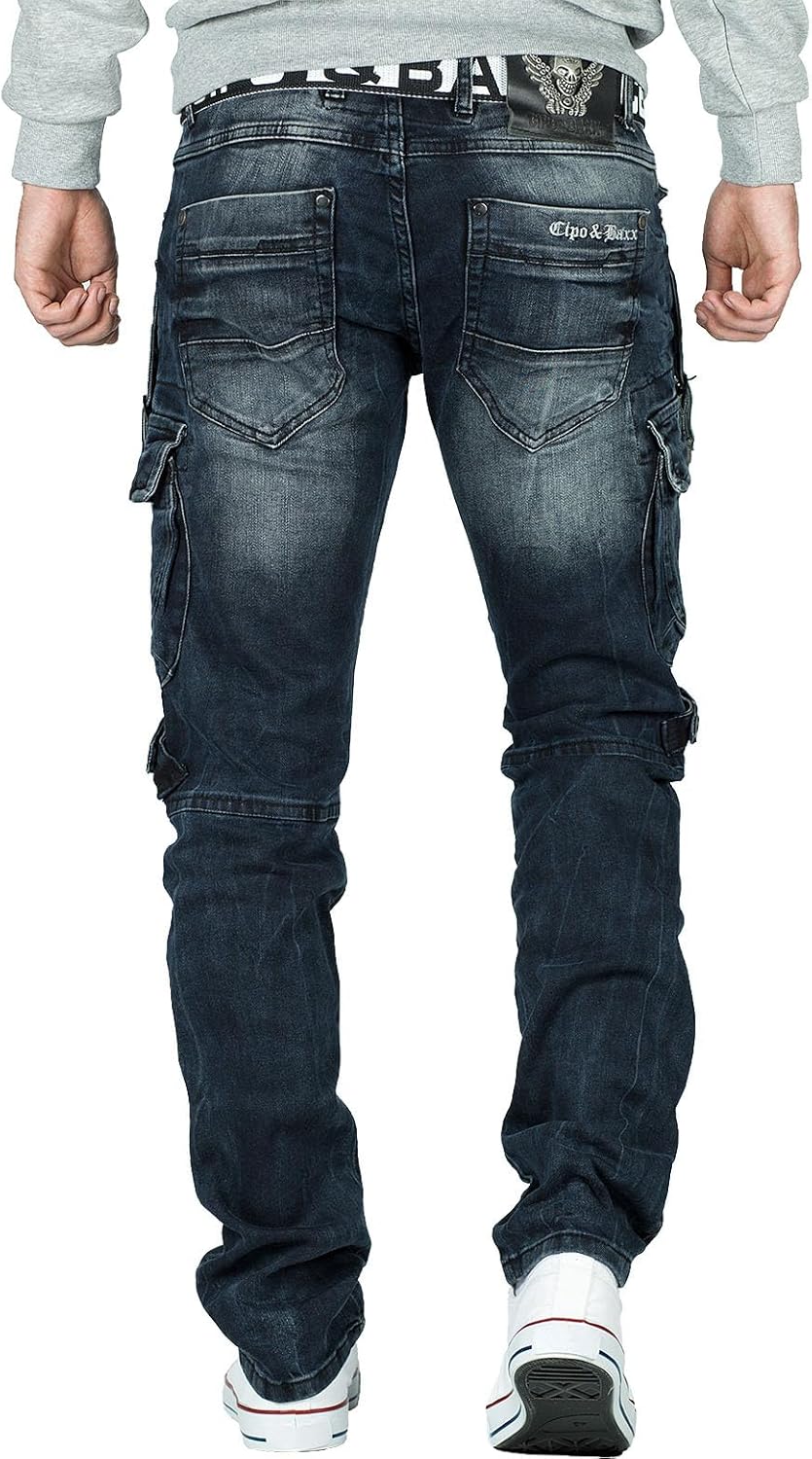 Cipo & Baxx Herren Jeans besondere Designs 29W / 32L Blau - 63, 29W / 32L Blau - 63