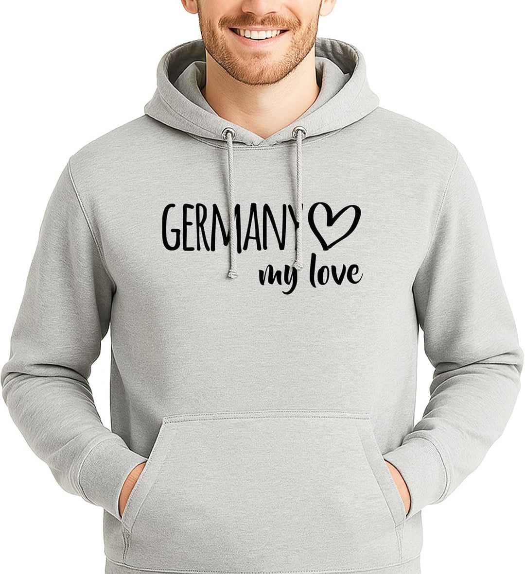 Huuraa Unisex Hoodie Germany My Love Geschenk Grösse S-3XL Vegan Germany Geschenkidee S Heather Grey