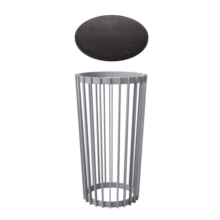MELTOM Gartentisch XXL – Platin – Runder Robuster Kunststoff (Plastik) – Beistelltisch für Balkon, T