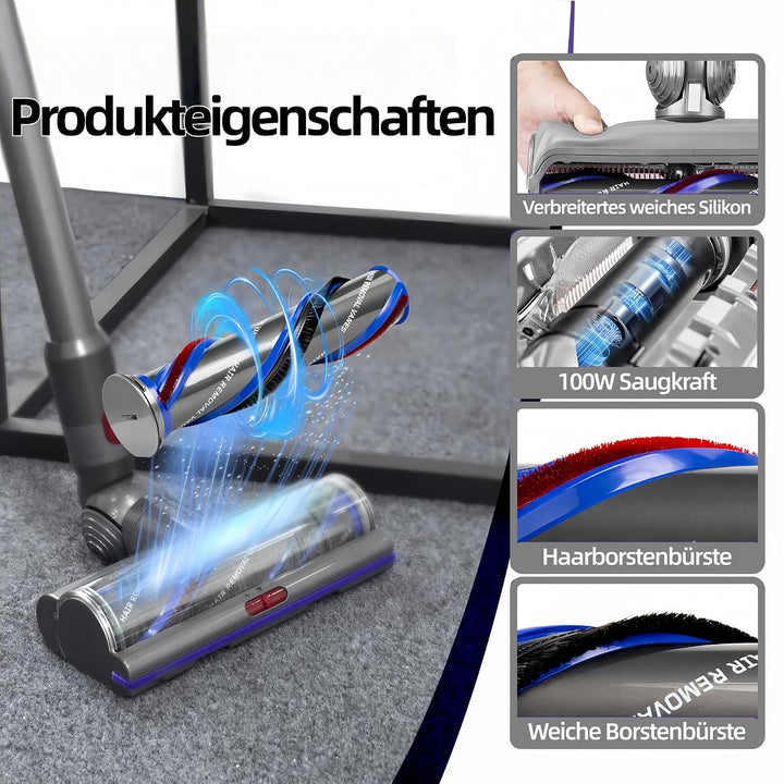 Elektrische Bodendüse für Dyson V15 V11 V10 V8 V7 Aufsatz, Upgrade Torque Drive Bodenbürste mit Anti
