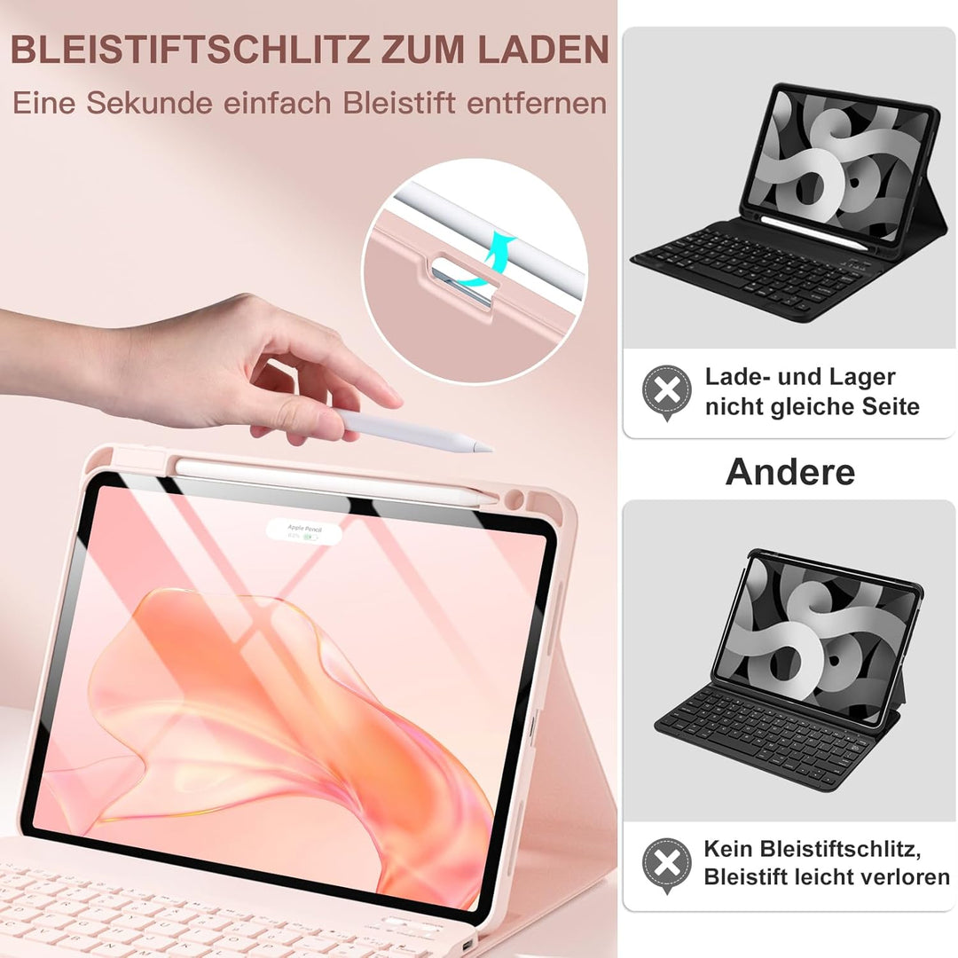 Vobafe Hülle mit Tastatur für iPad Air 11 Zoll M4 2026/M3 2025/M2 2024, iPad Air 5 4 2022 2020 10,9"