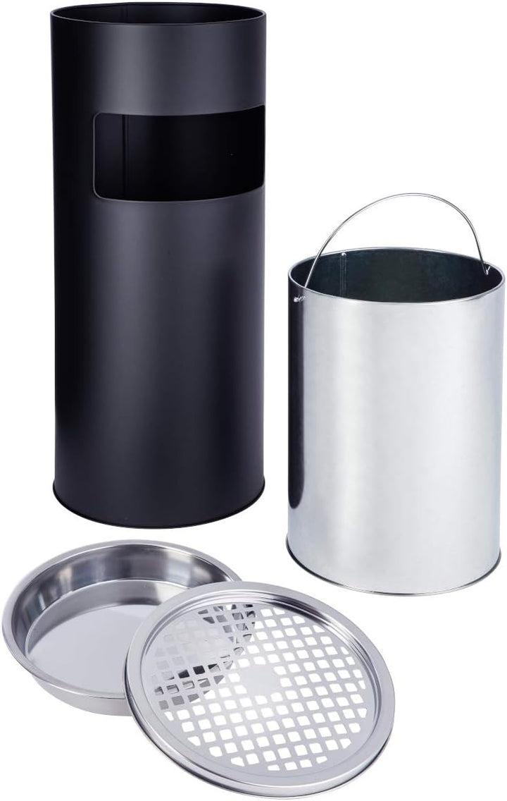 SVITA Standaschenbecher 30 Liter mit Mülleimer Aschenbecher Abfalleimer mit Inneneimer (Schwarz), Sc