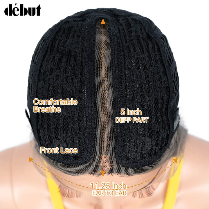 DÉBUT Lace Front Perücke Super lange Glatte Perücke für Damen 95 cm 260g Kunsthaar Hitzebeständige F