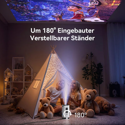 Polocsh Beamer, Mini Projektor Native 1080P Beamer 4k Unterstützung, Projector mit Android TV 11.0 I