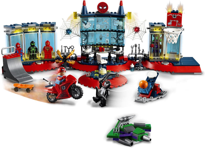 LEGO 76175 Marvel Angriff auf Spider-Mans Versteck Bauset mit Green Goblin und Venom Figuren, Superh