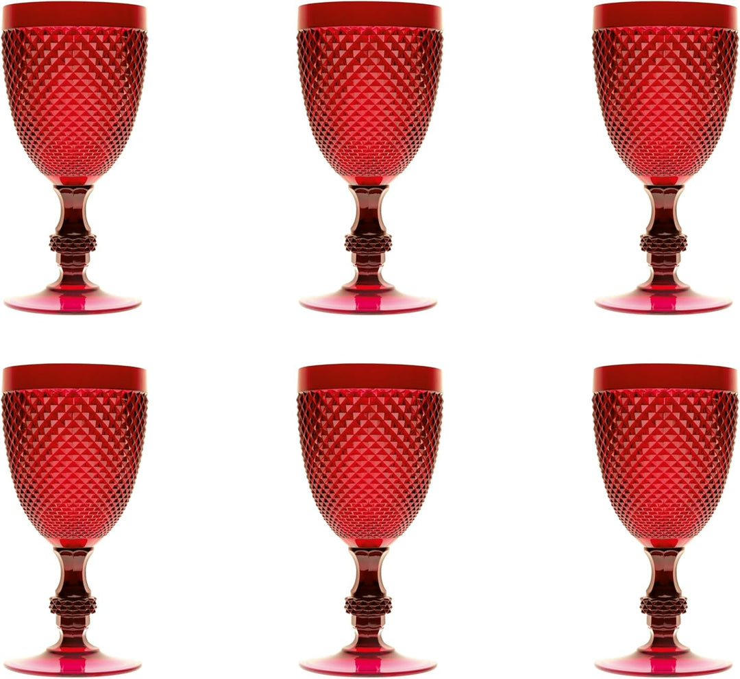 Brunch Time Rotweinglas 6er Set Diamond 39 cl rot