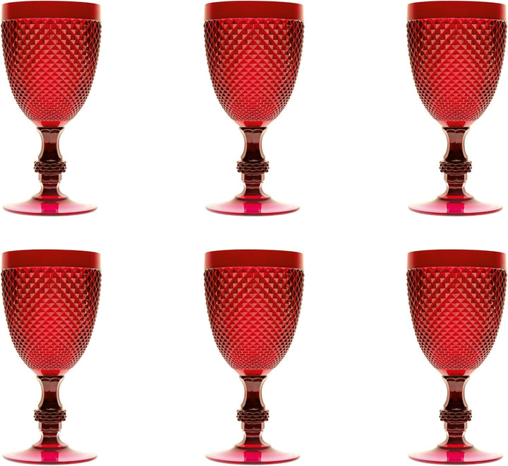 Brunch Time Rotweinglas 6er Set Diamond 39 cl rot