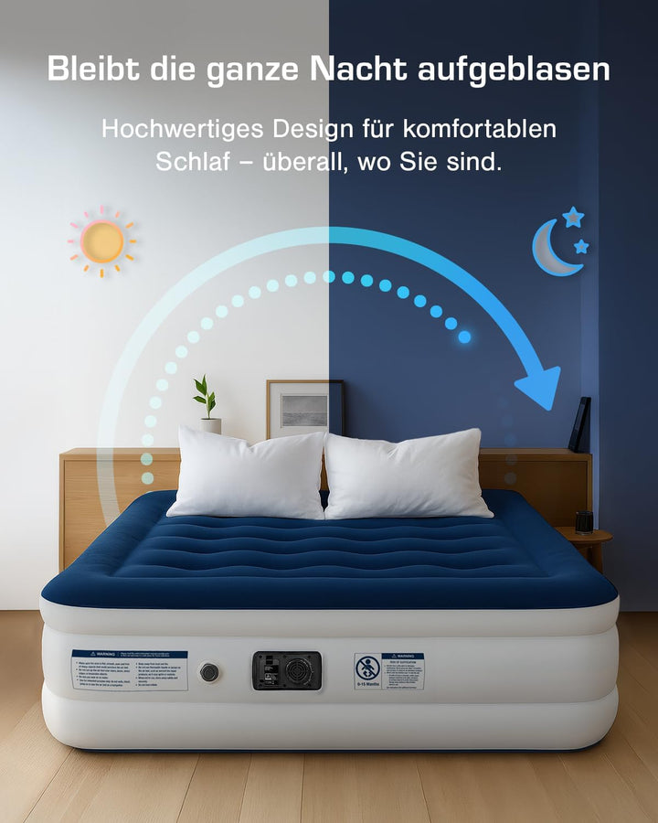 Active Era Luxus Doppel Luftbett – selbstaufblasendes Gästebett mit eingebauter, elektrischer Pumpe,