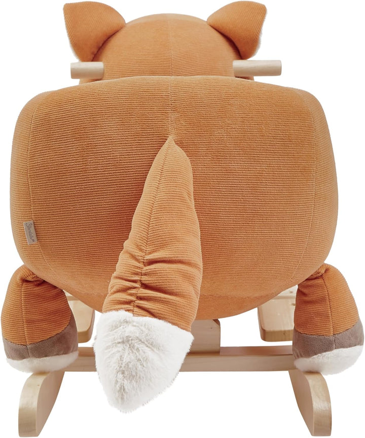 Sterntaler Schaukeltier Fuchs Filou - Schaukeltier aus Cord, Flausch & Holz - mit weicher Sitzfläche