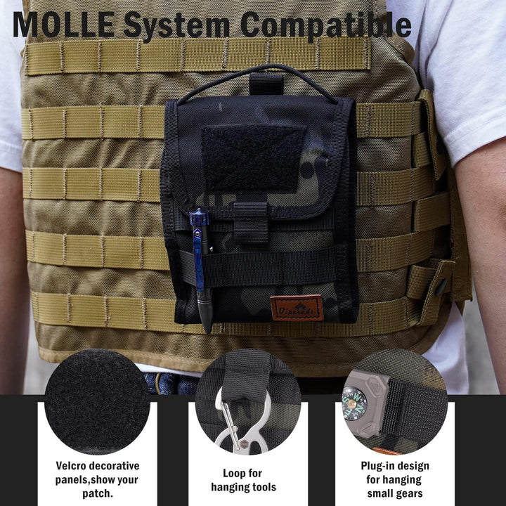 VIPERADE VE12 Taktische Falttasche, Molle Werkzeugtasche, dreifach gefaltete Werkzeugtasche, nützlic